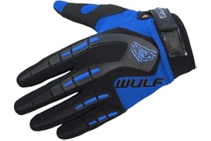 WULF STRATOS GLOVES Wulfsport Adult Attack Motocross Gloves MX Motorcycle Motorbike Gloves - Blue M