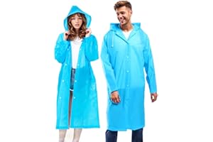 AKXLAX 2 Pezzi Poncho Antipioggia Donna Uomo Impermeabile Adulti, con Maniche, Poncho Pioggia Lungo Pieghevole Portatile