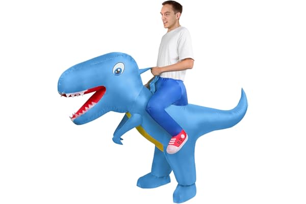 AOOWU Disfraz Hinchable de Dinosaurio Con Sistema Inflable, Resistente Para Halloween, Cosplay, Cumpleaños, Navidad, Carnaval, Fiesta, Mardi Gras