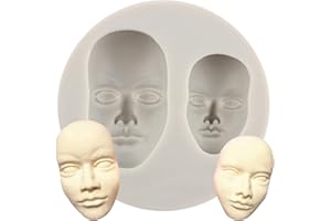MYPRACS Human Face - Stampo in silicone per decorazione torte, pasta di gomma, cupcake, caramelle, cioccolato, argilla polimerica, set da 1