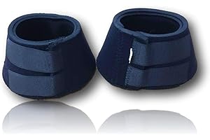 PFERDELINIS Cloches pour chevaux et poneys | sang chaud sang froid pur-sang | noir | en néoprène | Cloches de saut en néoprène | Protection des sabots pour l'équitation, le saut, le saut hors route (M (noir)