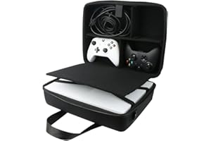 co2CREA Hard Cover Travel Case for Microsoft Xbox One S Game Console Bundle, fits Kinect Sensor/Wireless Controllers/Game Disks, Case Only