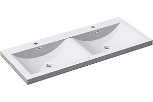 DOPORRO Sogood Double lavabo vasque 120cm à encastrer lave main Colossum03 fonte minerale solid surface 120x48x12cm