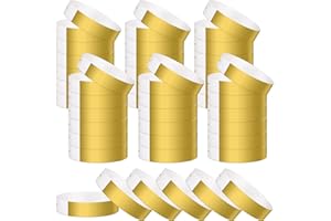 Bouiexye 400 Stück Eintrittsbänder Party Armbänder Einlassbänder für Events Armband Kinder Telefonnummer für Partys（Gold）