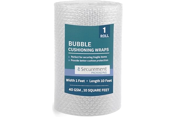 Elatrin Bubble Wrap Roll, Heavy Duty 40 GSM, Clear, 1 ft x 10 ft, Packaging Cushioning for Fragile Items