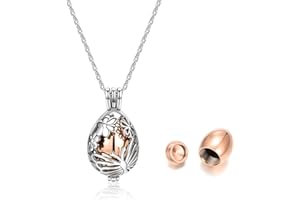 Jovivi Collana urna funeraria cenere ciondolo libellula palla tubo bottiglia apribile in acciaio inossidabile per animali da uomo e donna, Acciaio inossidabile