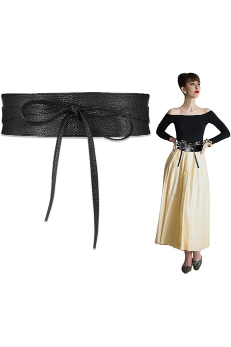 Ceinture Large Dorée Pour Robe - Simili Cuir - Adjustable 220 Cm - Style Élégant