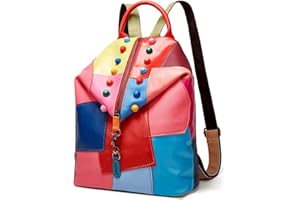 Eysee Plecak damski skórzany plecak torebka bydlęca skóra dzienna Collage Gradient, Multifagibg 1, Länge: 34cm, Höhe: 40cm, Breite: 14cm, Plecak