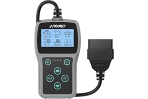AUTOUTLET OBD2 Diagnostic Device Wireless Bluetooth Connection & One-touch Detection Function OBD EOBD Car Code Scanner with Definable Button 10 OBD2 Modes 10 Languages Car Engine Diagnostic Device