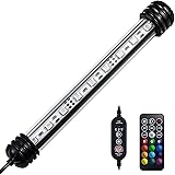 Eyeleaf Luce Acquario Led con Timer Telecomando Lampada Acquario Led 18 cm RGB Dimmerabile per Acqua Dolce Impermeabile IP68