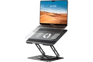 Lamicall Support Ordinateur Portable - [360° Rotation] [Base Améliorée, Plus Stable] Support PC Portable Aluminium, Hauteur & Angle Réglable, Laptop Stand Ergonomique Compatible avec 10-17,3"