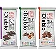 Diablo No Added Sugar Mix Flavours Luxury Chocolate With Stevia | 80% Dark Chocolate 75g x1 | Milk Chocolate with Almonds 75g x1| Milk Chocolate with Crispy Rice 75g x1