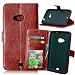 Produktbild Nancen Nokia Microsoft Lumia 535 / n535 (5,0 Zoll) Lederhülle Neu Style Acht Farbe Weich PU Flip Case Ledertasche / Schutz Etui, Einfach Vintage Kollektion Karten Slot Foto Wallet Hülle Handy Tasche Zubehör