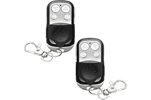 STARKVISTA 2 Pack Universal 433MHz Garage Door Remote Control Key Fob, Electric Gate Opener, Wireless Cloning Key Fob for Garage, Electric Gates, Universal Garage Door Opener Remote (Set A)