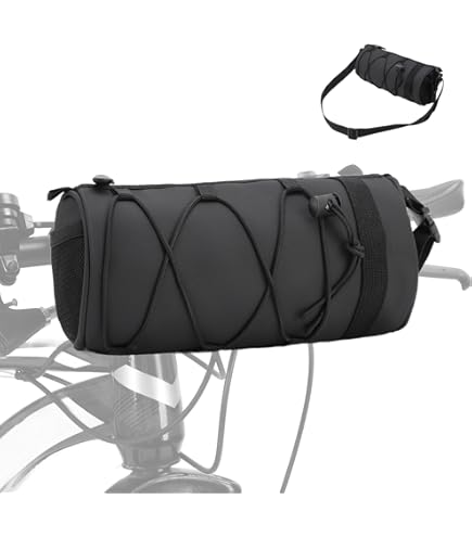 Borsa Impermeabile Per Manubrio Bici - 2,5L, Nera | Per MTB, Strada, Con Tracolla | Accessori Ciclismo