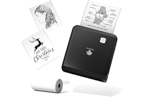 Phomemo M02 Pro 300 DPI Mini Printer, Pocket Printer, Bluetooth Photo Printer for Smartphone, Thermal Printer Compatible with 15, 25, 50 mm Paper, Ideal for Notes, Study, Scrapbooking, Photos, Black