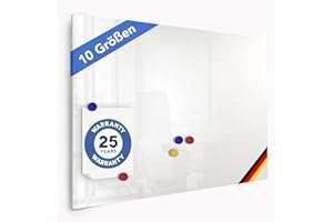 ‎MASTER OF BOARDS Premium Magnettafel aus Glas, Whiteboard rahmenlos, Pinnwand magnetisch, Glastafel inkl. 5 Magnete, Magnetwand beschreibbar, Wandtafel, Memoboard (60 x 90 cm)