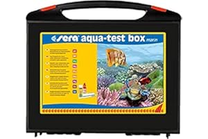 sera Aqua-Test Box marin Testkoffer fürs Meerwasseraquarium mit 9 verschiedenen Wassertest pH, KH, NH3/NH4, NO2, NO3, PO4, Cu & Ca Meerwasser Testen für Fortgeschrittene schnell, genau, professionell