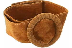 FrasiBags Cintura Donna Larga in Camoscio con Fiabbia Anello, Cintura Donna Pelle Scamosciata, Cintura Alta Donna, Cinta Donna Pelle Made in Italy