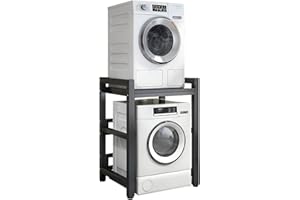 JHLP Adjustable Dryer Stand - Portable Stacking Kit for Front Loader Washing Machine & Tumble Dryer with 400KG Load Capacity and Over-Washing Machine Storage Unit