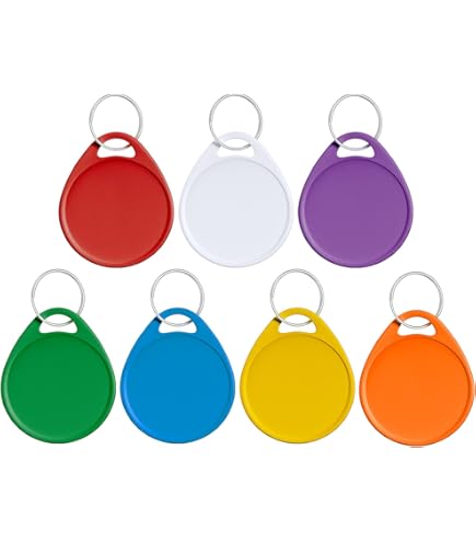 VIVIIHOO Sleutelhangers beschrijfbaar, 100 stuks, gemengde kleuren, sleutelmarkers om te beschrijven, sleutelhouders voor huisdieren en bagage, kunststof sleutelborden met sleutelringen in 10 kleuren