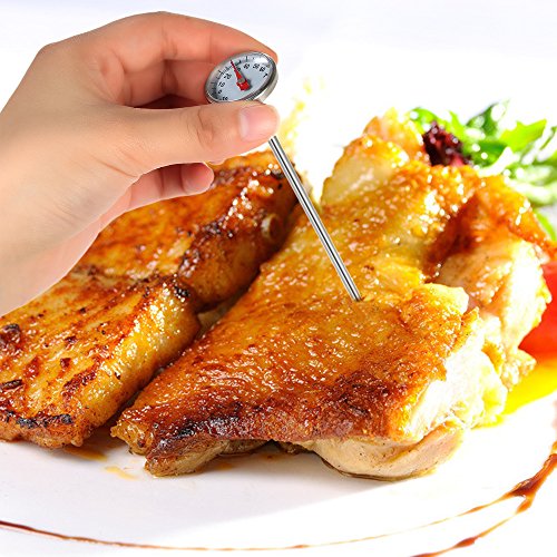 KKmoon -10 ~ 110ºC Mini Tasche Bratenthermometer aus Edelstahl, Kochen Ofentemperatur Thermometer Zifferblatt Sofort Lesen mit einem Schutzhülle für Essen Trinken Fleisch - 7