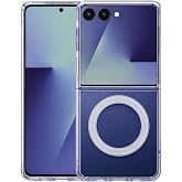 Fenza Samsung Galaxy Z Flip 7 ile Uyumlu G&uuml;&ccedil;l&uuml; Mıknatıslı MagSafe Şeffaf Kamera Korumalı Telefon Kılıfı