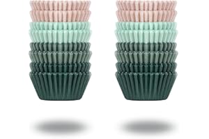 Bake Choice 400 mini pirottini per cupcake da forno, mini pirottini per muffin in pergamena per mini teglie per cupcake, pirottini natalizi per cupcake per uso alimentare per decorazioni natalizie