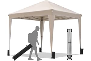 BONTEC Pavillon 3x3m Wasserdicht Stabil Winterfest, Pop-Up Klicksystem, UV-Schutz 50+, Faltpavillon, Gartenzelt, Partyzelt, Metall-Verstrebungen Festzelt