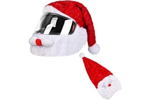 NAUZE Christmas Hat Motorcycle Helmet Cover Plush Helmet Cover Santa Claus Helmet Cover Protective Accessories for Motorcycle Helmets Decoration