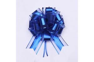 CHEXIN Lazo grande de regalo, 6 unidades con cinta de regalo, lazo de dibujo de 18 cm de diámetro, lazo gigante, gran lazo para decoración de coche, boda, cumpleaños, Navidad, lazo decorativo, azul