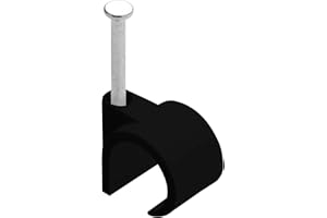 DEBFLEX 700425 Attaccacavi – Porta Fissaggio Elettrico Serra Cable – Cavo con chiodo Acciaio – 50 Attacco Fili D12/16 Nero