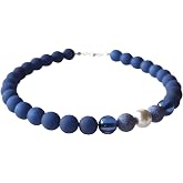 Zarte Polariskette Grau Anthrazit Mit Silberperle - Elegante Halskette Collier