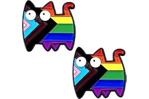 2 st regnbåge pride-stift, kattstift, regnbåge söt kattbrooches, pins stick, animestift, söta katter HBTQ Pin tillbehör för k