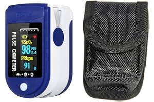 Tianbi Monitor digital de saturación con sensor de pulso de la punta del dedo con cordón, medidor de medición de la frecuencia arterial para el hogar, deportes, viajes (con bolsa)