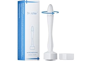Dr.roller Derma Stamp, Dermastamp Regolabile 0-3 mm, Derma Roller Capelli, 140 Perni in Titanio, Timbro Professionale Microneedling Stamp per Stimolare la Crescita di Capelli, Barba, Viso