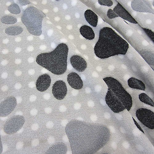 Stoff Meterware Wellness Fleece Tatze grau Pfote Softplüsch weich 2015 - 2