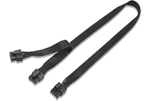 YieJoya Câble PCIE uniquement pour blocs d'alimentation MSI MAG A850GL et A750GL, ATX 3.0, PSU 8 broches mâle vers double PCIe 8 broches (6+2) mâle pour blocs d'alimentation MSI MAG A850GL A750GL