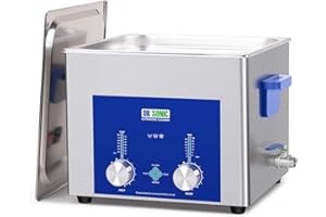 DK SONIC Pulitore ad Ultrasuoni Industriale 15L, Pulitore Sonico Commerciale da 360W con Timer Codificato, Riscaldatore e Cestello, Funzioni Multiple per Motori di Motociclette, Carburatori, Catene