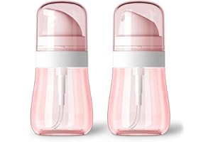 Uncle Yang Nachfüllbare Sprüh- & Pumpflaschen – 2er Set Reisebehälter für Kosmetik & Pflege – 50ml/100ml – Tragbare leere Dispenser für Lotion & Sprühwasser – Rosa/Grau (Rosa, 50ml)