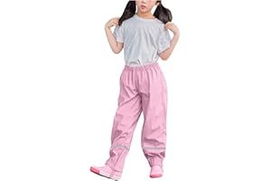 GENERIC Pantalon de Pluie Garcon et Fille Pantalon Boue de Pluie Imperméable Coupe-Vent Léger Enfants Salopette Garçon sans Doublure Surpantalon Réfléchissant Enfant pour Road Running Randonnée Le Plein Air