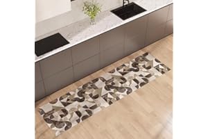 NARCISO Tappeto Cucina Antiscivolo Lavabile 100% Vinile Gommato Antimacchia, Passatoia Cucina Antiscivolo Lavabile, Tappeti Runner Disponibili in Varie Metrature (Circle Sabbia, 52x240cm)
