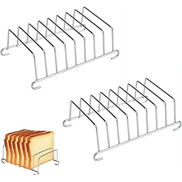 Supporti Per Pane Tostato In Acciaio Inox - 2 Pezzi, Per Friggitrice Ad Aria, Forno, Tostapane - Foto 7