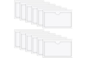 Vicloon Buste Adesive Trasparente, 12Pcs Tasca Adesiva, Tasche Autoadesive per Schede, Porta Licenza di Parcheggio Autoadesivi, Biglietti Trasparente per Licenza Badge Passaporti (6 * 10cm)