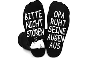 QZOSZ Opa Geschenk Socken, Socken mit Spruch Bitte nicht stören Opa ruht seine Augen aus Weihnachten Geschenke Rentner Geschenk Mann 43-46, Lustige Geburtstagsgeschenk Weihnachtsgeschenke für Männer