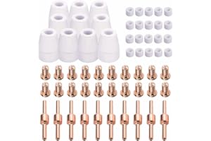 SUSEMSE PT-31 60PCS Plasma Cutter Tip Nozzle Electrode Cutting Consumable Accessories kit fit LG-40 CT520 LT3500 CUT50 CT312 LT5000D CUT40D LGK40