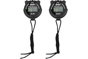SRLWMYI 2 Piezas Cronómetros Multifunción Cronómetro Deportivo Reloj Temporizador de Cronómetro Portátil, Aplicado a Correr Fútbol Baloncesto Natación y Otros Deportes, Negro