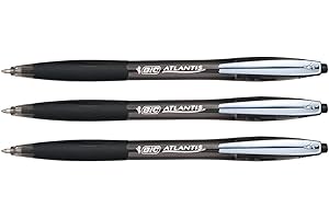 BIC Atlantis Premium - Penna a sfera a punta media, 1,0 mm, confezione da 3, inchiostro nero