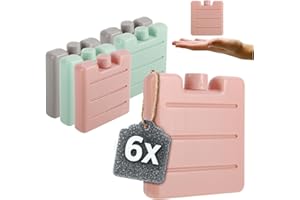 com-four® 6X Petits Packs de Glace Plats - Peu encombrants et idéaux pour Les glacières et Les Sacs isothermes - Petits Packs de Glace Pratiques et colorés (coloré - 6 pièces - XS)