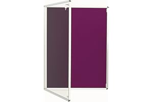 ADBOARDS Purple Fully Fire Retardant Lockable Notice Board [2 Locks] - Tamperproof Display Board [14 Colours] [6 Sizes]